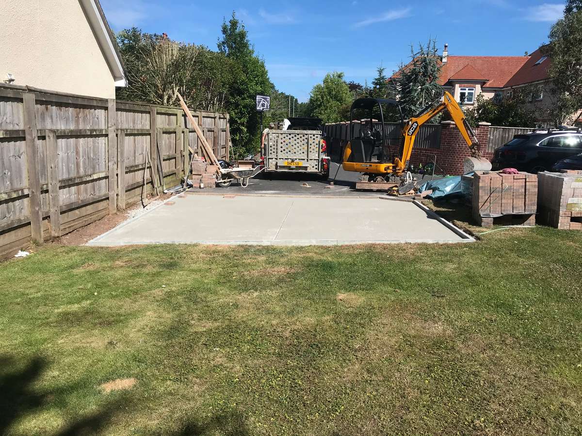 Block paved parking area, Exmouth