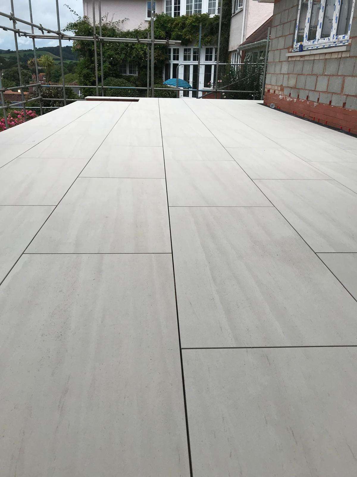 White porcelain patio, Budleigh Salterton